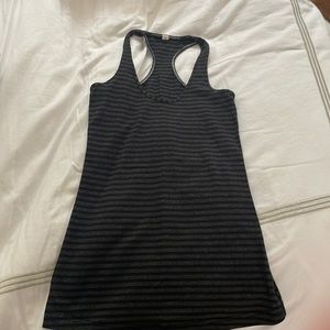 LuluLemon black and gray stripe tank